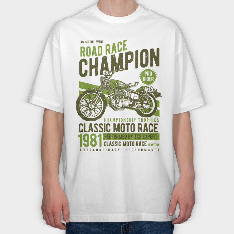 Road Race Champion, Tricou Oversize Barbati (Unisex)