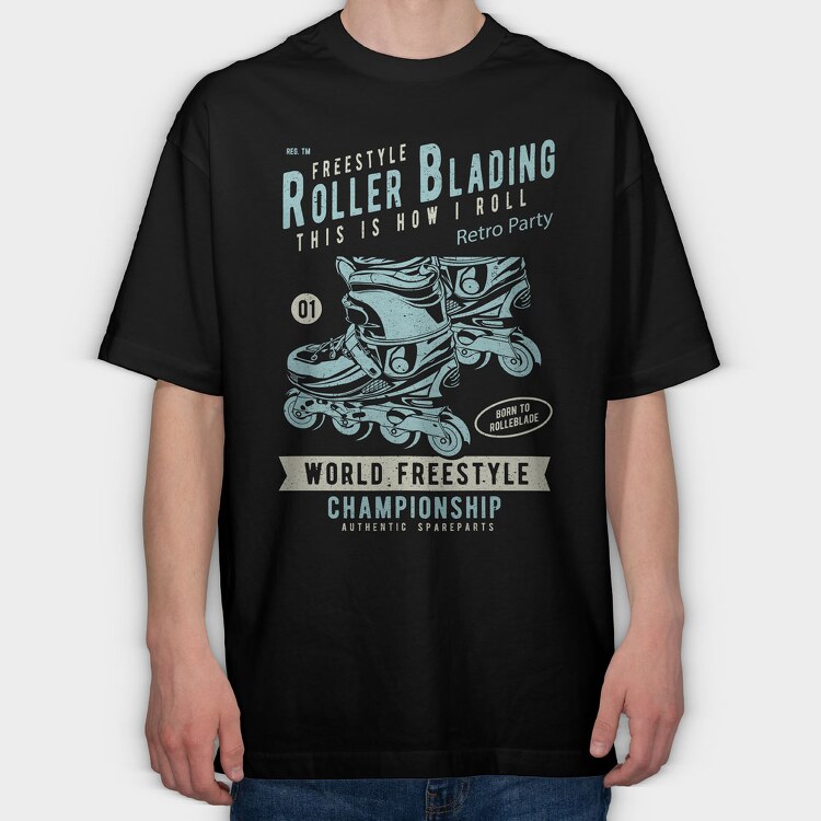 Roller Blading, Tricou Oversize Barbati (Unisex)