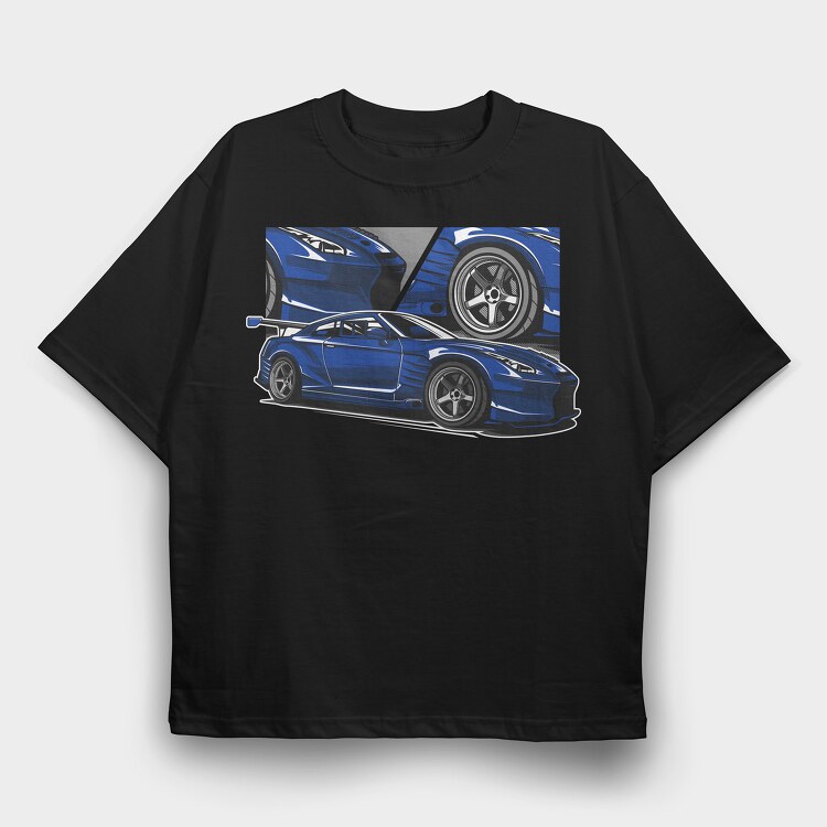 BLUE GTR, Tricou Oversize Barbati (Unisex)