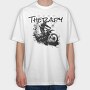 Motocross Rider Kicking Up Dirt and Jumping Dirt Therapy, Tricou Oversize Barbati (Unisex)