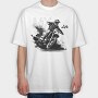 Motocross Rider Kicking Up Dirt Mx Life, Tricou Oversize Barbati (Unisex)