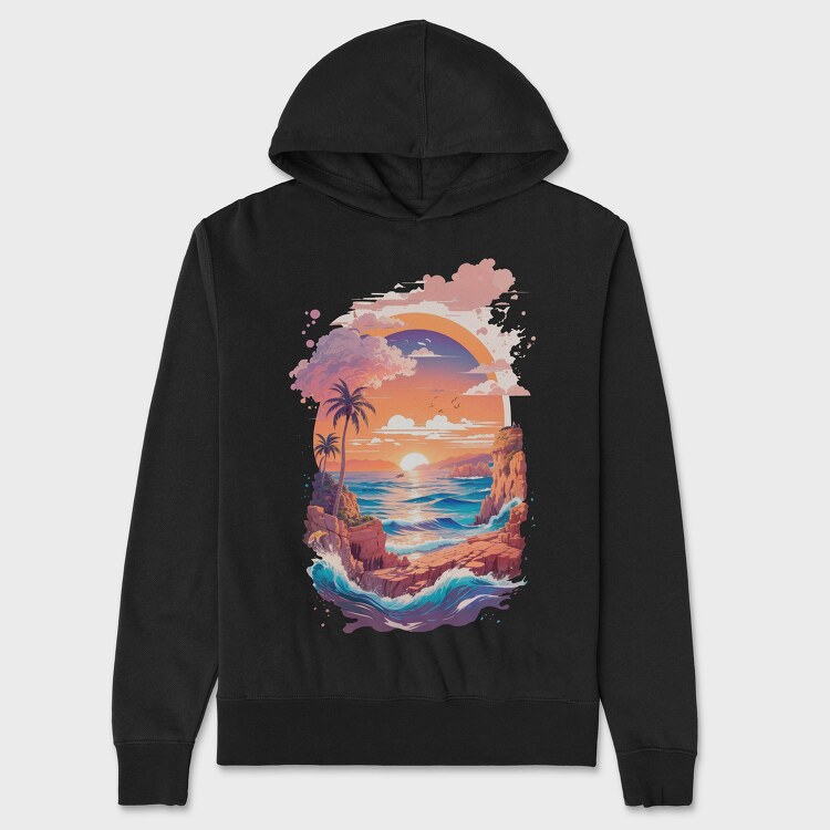 Greece Landscape Sunset, Hanorac Oversize Barbati (Unisex)