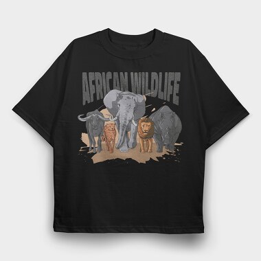 African Animals, Tricou Oversize Barbati (Unisex)