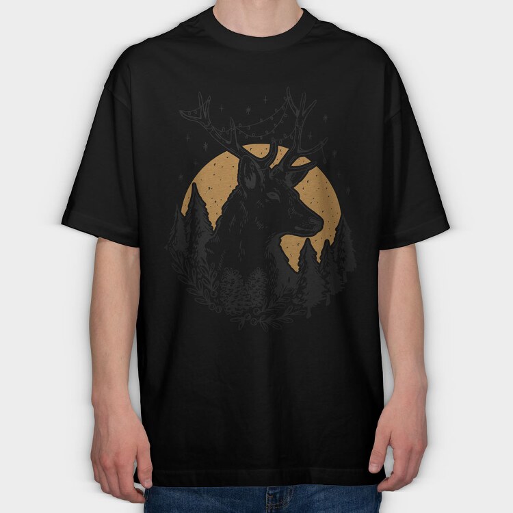 Deer Christmas, Tricou Oversize Barbati (Unisex)