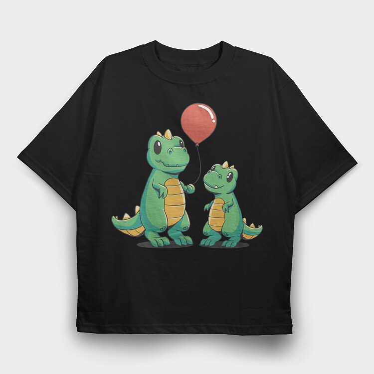 Dinos Balloon, Tricou Oversize Barbati (Unisex)
