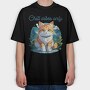 Cat Chill Vibes, Tricou Oversize Barbati (Unisex)