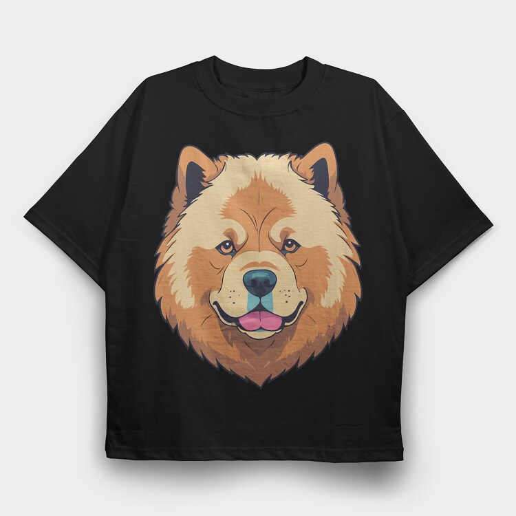 Chow Chow, Tricou Oversize Barbati (Unisex)