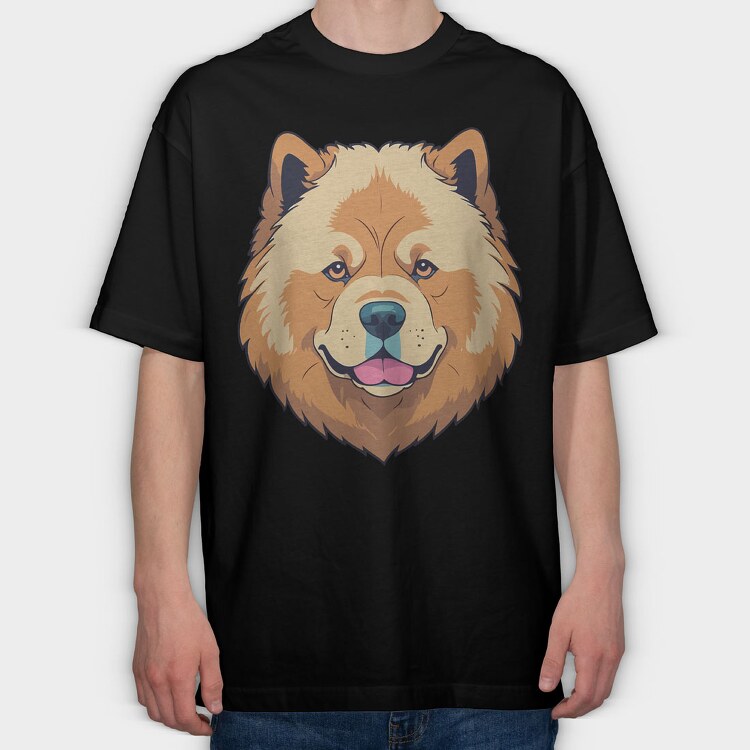 Chow Chow, Tricou Oversize Barbati (Unisex)