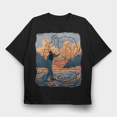 Fisherman Fishnet, Tricou Oversize Barbati (Unisex)