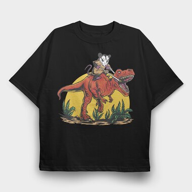 Opossum Trex, Tricou Oversize Barbati (Unisex)