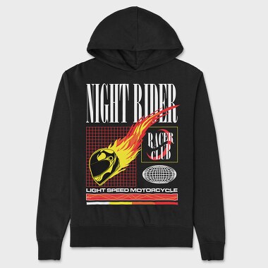 Night Rider 1, Hanorac Oversize Barbati (Unisex)