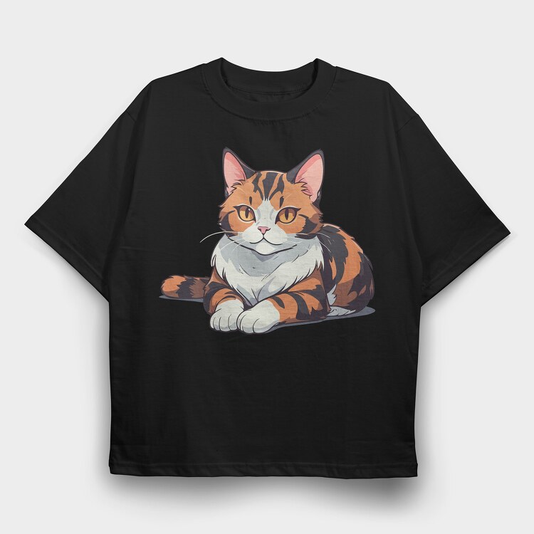 Orange Cat, Tricou Oversize Barbati (Unisex)