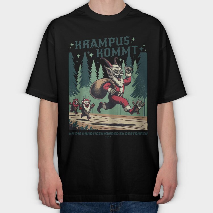 Krampus Kommt, Tricou Oversize Barbati (Unisex)