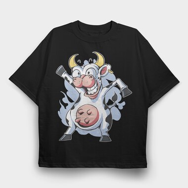 Cow Crazy, Tricou Oversize Barbati (Unisex)