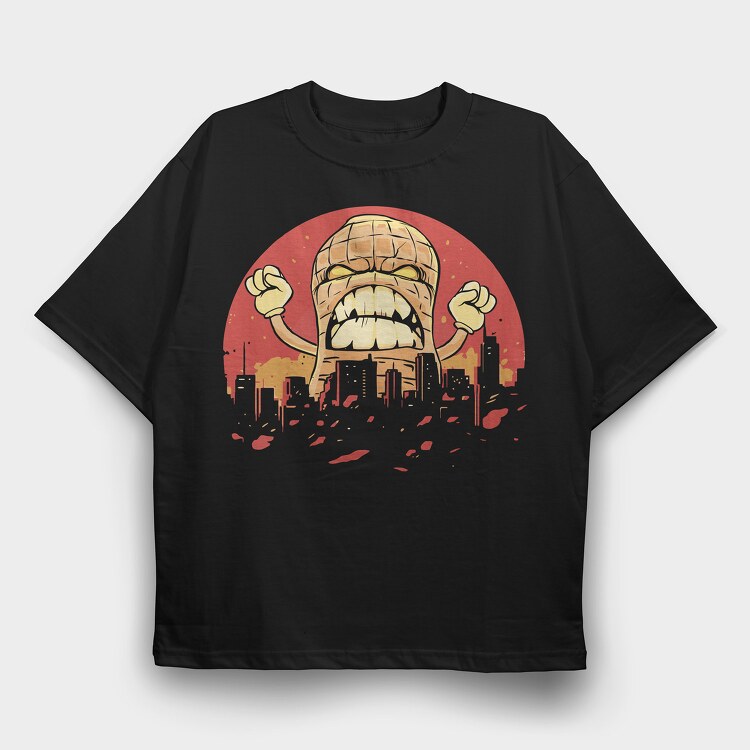 Peanut Monster City, Tricou Oversize Barbati (Unisex)