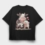 Pig Cow Love, Tricou Oversize Barbati (Unisex)
