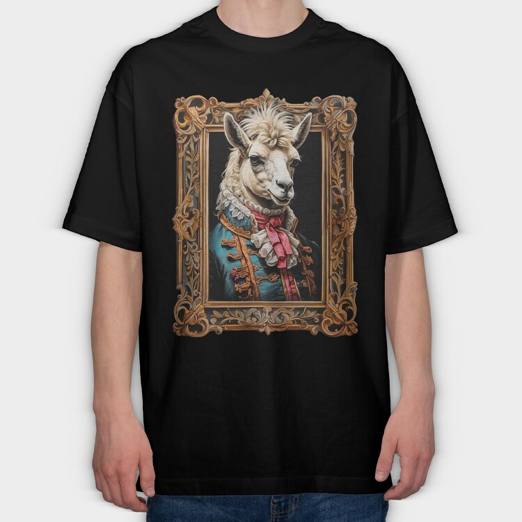 llama mozart, Tricou Oversize Barbati (Unisex)