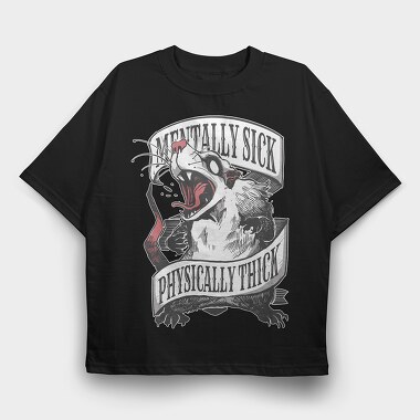 Possum Crazy, Tricou Oversize Barbati (Unisex)