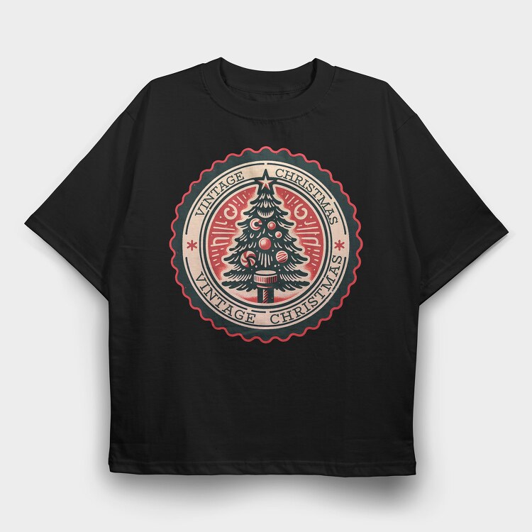 Vintage Christmas, Tricou Oversize Barbati (Unisex)