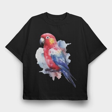 Magnificent Rosella Watercolor, Tricou Oversize Barbati (Unisex)