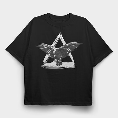 Crow Triangle, Tricou Oversize Barbati (Unisex)