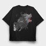 Wolf Cartoon, Tricou Oversize Barbati (Unisex)