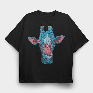 Blue Giraffe, Tricou Oversize Barbati (Unisex)