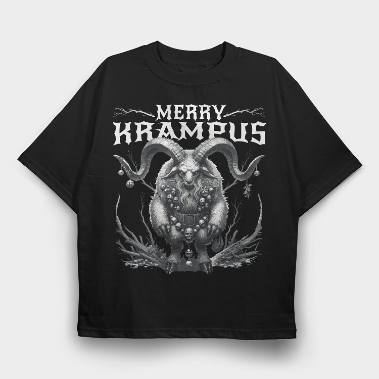 Merry Krampus, Tricou Oversize Barbati (Unisex)