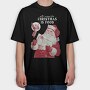 Xmas Cat, Tricou Oversize Barbati (Unisex)
