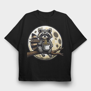 Racoon Noodles, Tricou Oversize Barbati (Unisex)