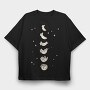 Cat Moon Phases, Tricou Oversize Barbati (Unisex)