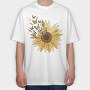 Sunflower and Butterflies, Tricou Oversize Barbati (Unisex)