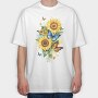 Sunflower Butterfly, Tricou Oversize Barbati (Unisex)
