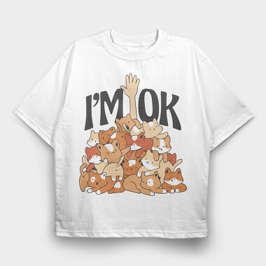 Cat Pile, Tricou Oversize Barbati (Unisex)