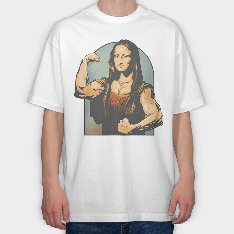 Mona Lisa Lifter, Tricou Oversize Barbati (Unisex)