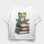 Realistic Frog Books, Tricou Oversize Barbati (Unisex)