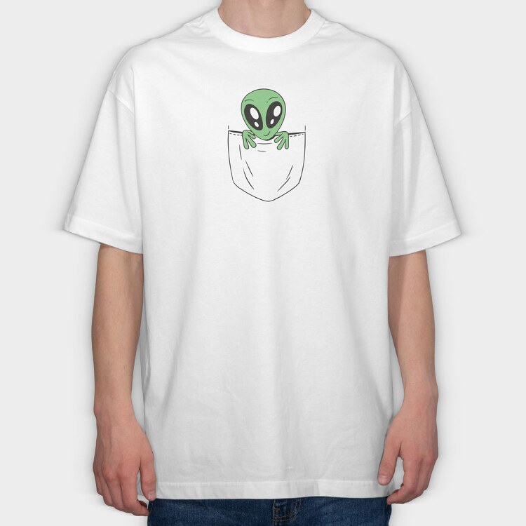 Alien Pocket, Tricou Oversize Barbati (Unisex)