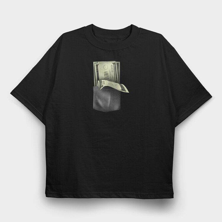 Realistic Money Pocket, Tricou Oversize Barbati (Unisex)