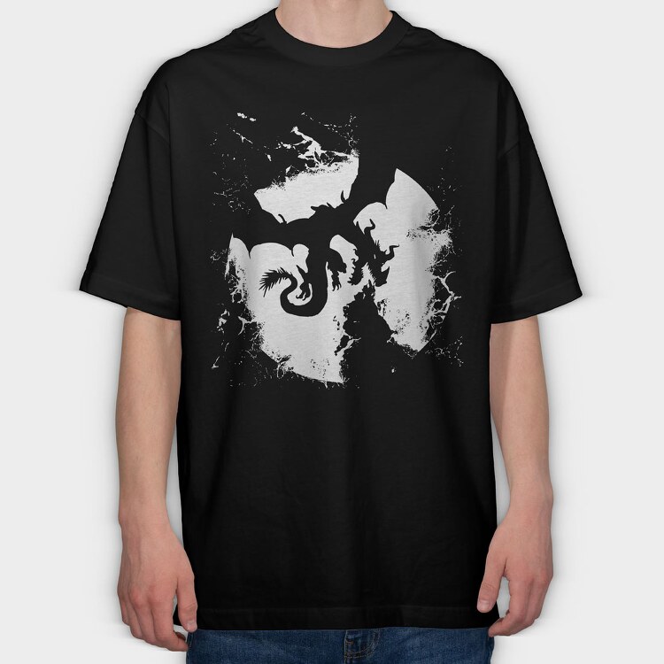 Dragon Moon, Tricou Oversize Barbati (Unisex)
