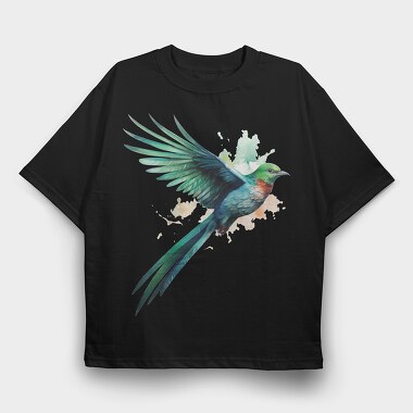 Realistic Quetzal, Tricou Oversize Barbati (Unisex)
