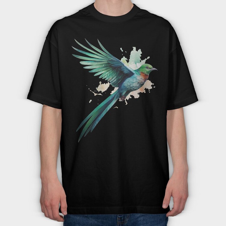 Realistic Quetzal, Tricou Oversize Barbati (Unisex)
