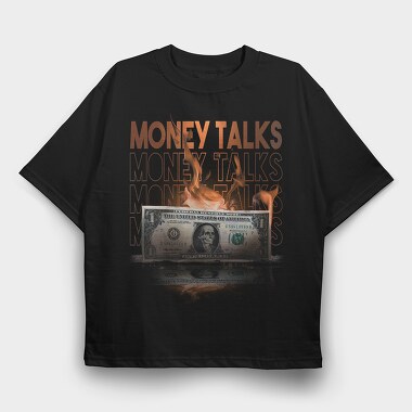 Money Skull Fire Bill, Tricou Oversize Barbati (Unisex)