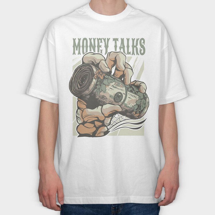 Money Talks Skull, Tricou Oversize Barbati (Unisex)