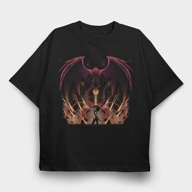 Dragon Warrior Flame, Tricou Oversize Barbati (Unisex)