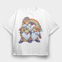 Hippie Gnomes, Tricou Oversize Barbati (Unisex)