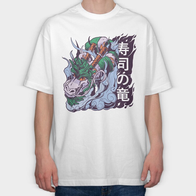Sushi Dragon, Tricou Oversize Barbati (Unisex)