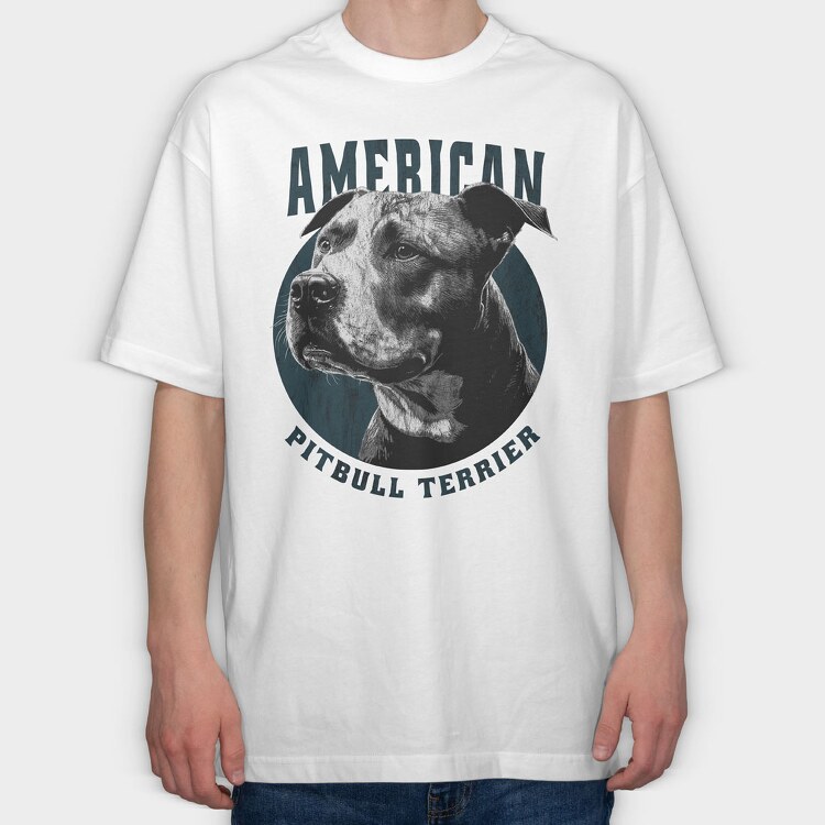 American Bull Terrier, Tricou Oversize Barbati (Unisex)