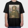 Monkey Mona Lisa, Tricou Oversize Barbati (Unisex)