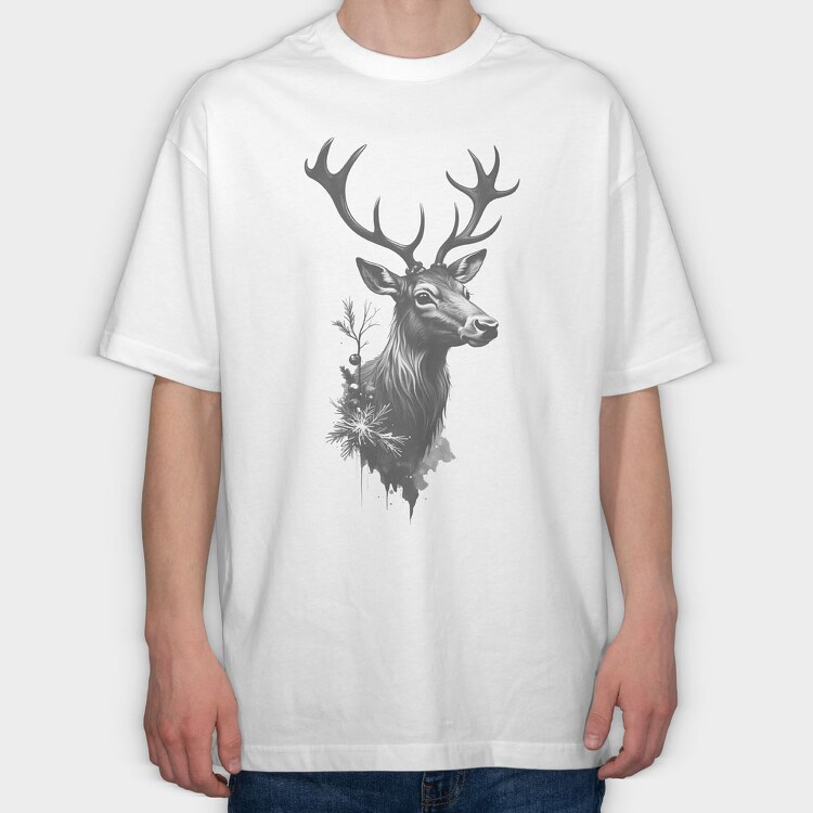 Reindeer Christmas, Tricou Oversize Barbati (Unisex)