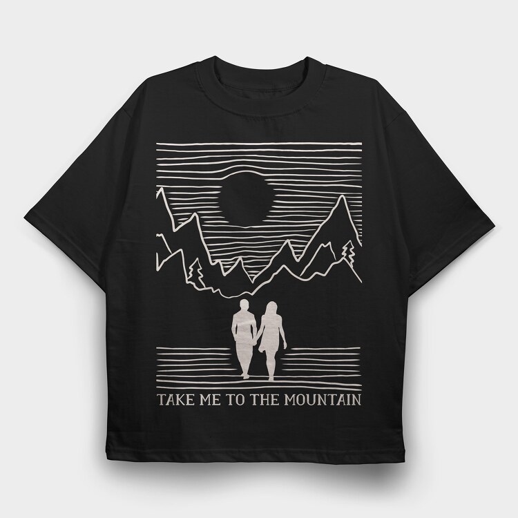 Take Me to the Mountain Monochrome, Tricou Oversize Barbati (Unisex)